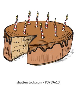 Birthday cake with candles. 