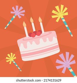 birthday cake with candles design