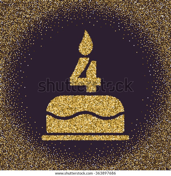 Birthday Cake Candles Form Number 4 Stock Vector Royalty Free