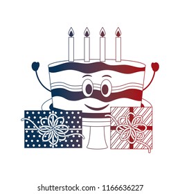 birthday cake candles and gift boxes party