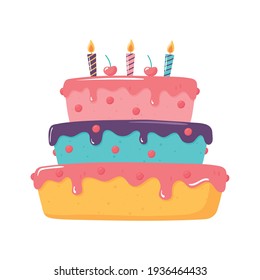 birthday cake candles icon isolated