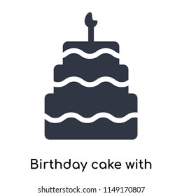 Birthday cake with candles icon vector isolated on white background for your web and mobile app design, Birthday cake with candles logo concept