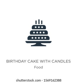 Birthday cake with candles icon vector. Trendy flat birthday cake with candles icon from food collection isolated on white background. Vector illustration can be used for web and mobile graphic 