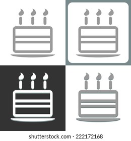 Birthday cake with candles icon, vector illustration