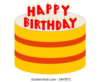 birthday cake with candles illustration