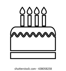 birthday cake with candles isolated icon design