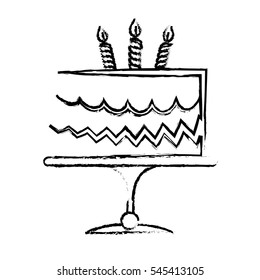 birthday cake with candles over white background. vector illustration