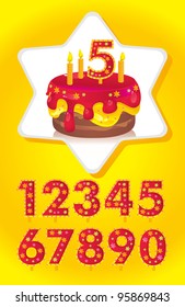 birthday cake with candles and a set of numbers for your dates