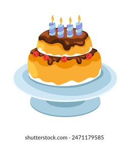 Birthday Cake with Candles Vector