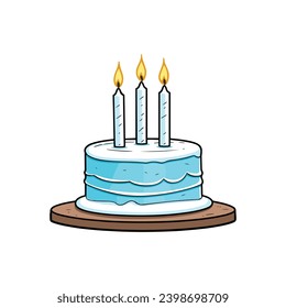 birthday cake with candles vector design on white background	