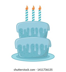 birthday cake with candles vector illustration