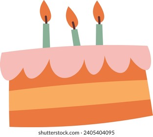 Birthday Cake With Candles Vector Illustration