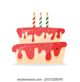 Birthday Cake with Candles vector illustration
