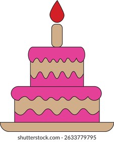 birthday cake with candles, birthday cake vector illustration