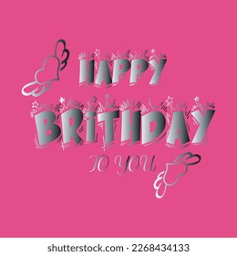 Birthday cake with candles vector isolated illustration Background design.