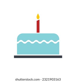 Birthday cake with candles vector isolated illustration