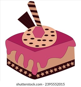 birthday cake with candles vector isolated illustration. birthday cake collection with colorful and yummy flavor. sweet icing delicious treat festive holiday gift congrats. birthday cake image icon gr