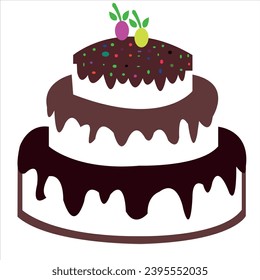 birthday cake with candles vector isolated illustration. birthday cake collection with colorful and yummy flavor. sweet icing delicious treat festive holiday gift congrats. birthday cake image icon gr