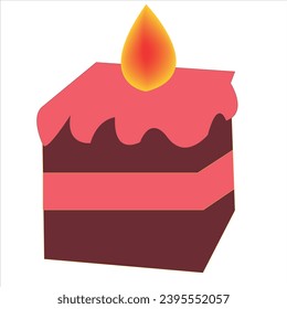 birthday cake with candles vector isolated illustration. birthday cake collection with colorful and yummy flavor. sweet icing delicious treat festive holiday gift congrats. birthday cake image icon gr