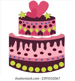 birthday cake with candles vector isolated illustration. birthday cake collection with colorful and yummy flavor. sweet icing delicious treat festive holiday gift congrats. birthday cake image icon gr