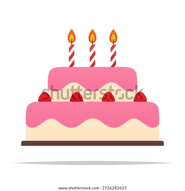 Birthday\
cake with candles vector isolated\
illustration