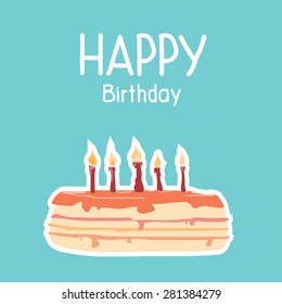 Birthday Cake Card Stock Vector (Royalty Free) 281384279