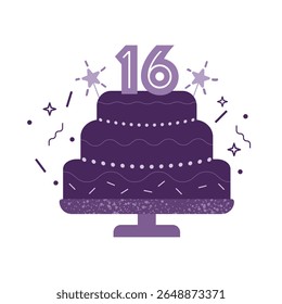 Bolo de aniversário, cartaz, fundo