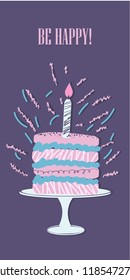 Birthday cake card vector