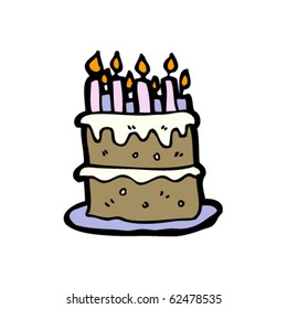 caricatura del pastel de cumpleaños