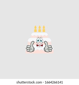 birthday cake cartoon characters design with expression. you can use for stickers, pins, mascot or patches