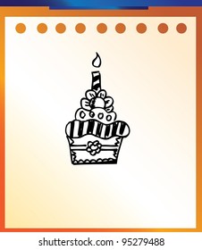 birthday cake cartoon cute doodle