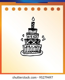 birthday cake cartoon cute doodle