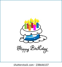 Birthday cake cartoon drawing vector