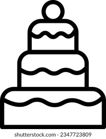 Birthday Cake Celebration Outline Icon