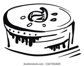 Birthday cake for celebration vector or color illustration