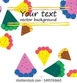 Birthday cake and chocolate cake, cut slice. Vector illustration