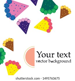 Birthday cake and chocolate cake, cut slice. Vector illustration