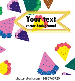 Birthday cake and chocolate cake, cut slice. Vector illustration