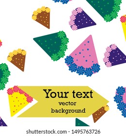 Birthday cake and chocolate cake, cut slice. Vector illustration