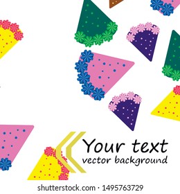Birthday cake and chocolate cake, cut slice. Vector illustration