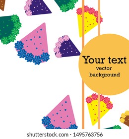 Birthday cake and chocolate cake, cut slice. Vector illustration
