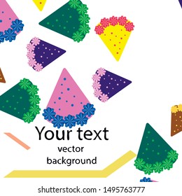 Birthday cake and chocolate cake, cut slice. Vector illustration