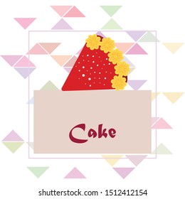 Birthday cake and chocolate cake, cut slice. Vector illustration
