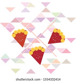 Birthday cake and chocolate cake, cut slice. Vector illustration