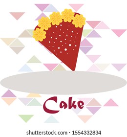 Birthday cake and chocolate cake, cut slice. Vector illustration