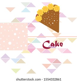 Birthday cake and chocolate cake, cut slice. Vector illustration