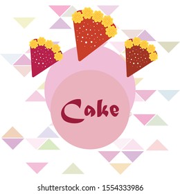 Birthday cake and chocolate cake, cut slice. Vector illustration