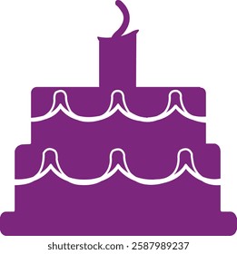 Birthday cake clip art design on plain white transparent isolated background for card, shirt, hoodie, sweatshirt, apparel, tag, mug, icon, poster or badge