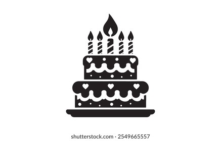 Pastel de cumpleaños color Vector formato