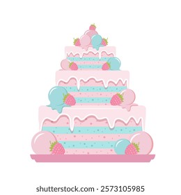 birthday cake , color vector icon